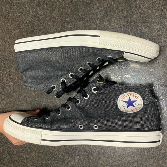 Converse Black Denim Mid High Top